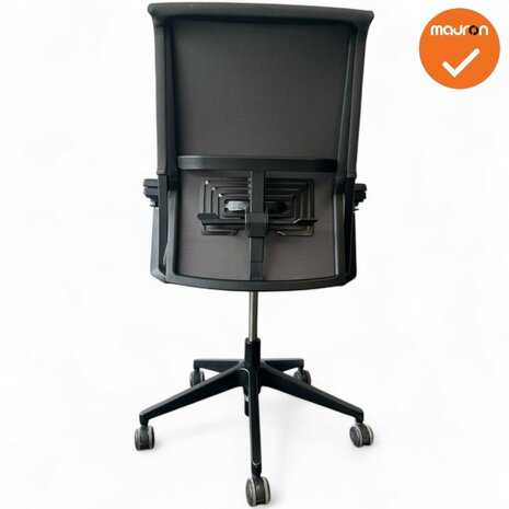 Haworth Comforto 59 - Antracietgrijs gestoffeerd - Zwart voetkruis