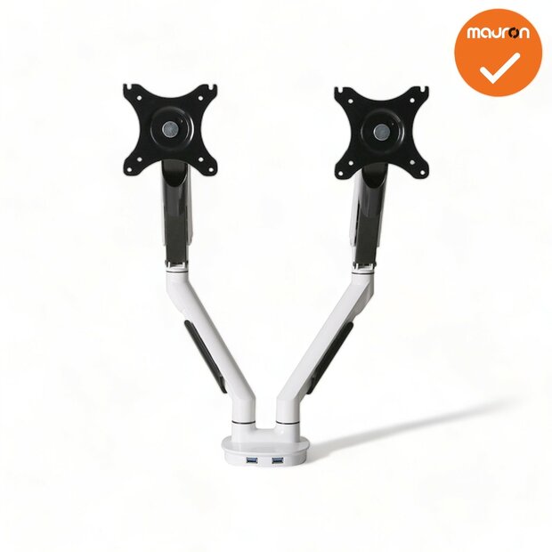 Monitorarm - Inclusief USB - Duo - Kleur naar keuze