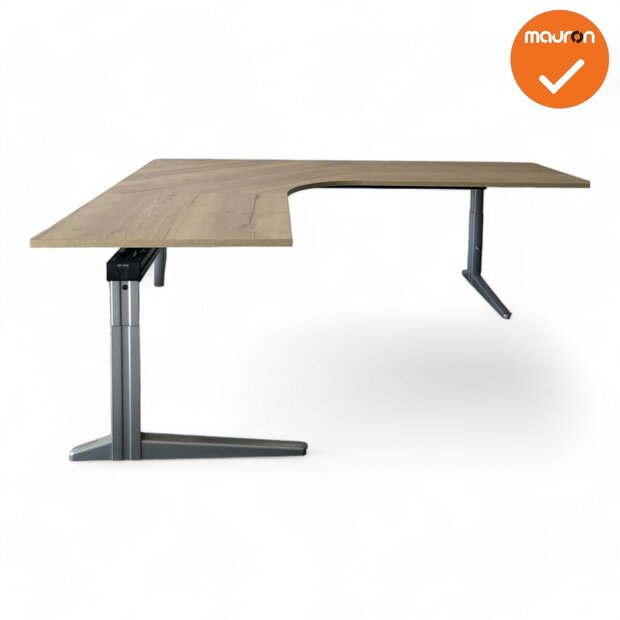 Hoekbureau - 240x200 - Ahrend Essa - Zilvergrijs - Ronde hoek 