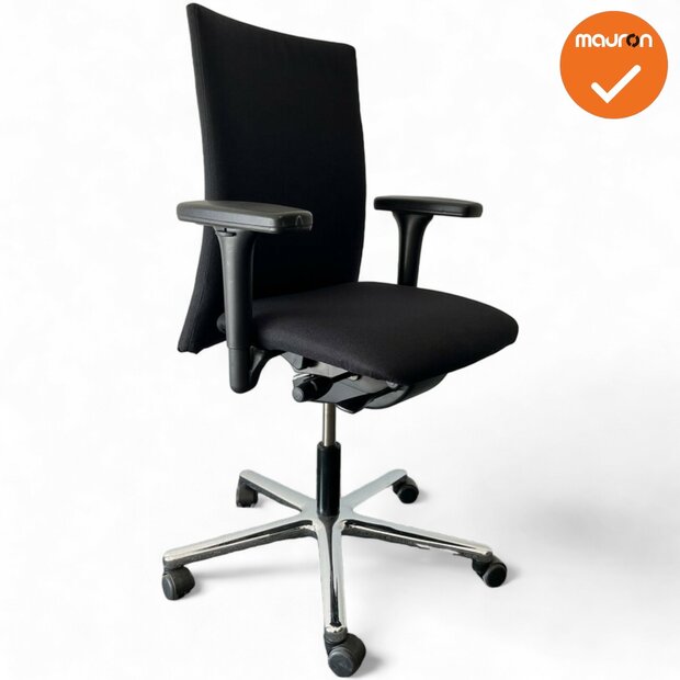 Haworth Comforto 55 Bureaustoel - Nieuwe zwarte stof - Chroom