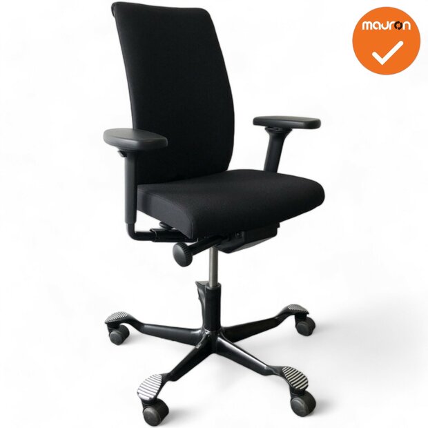 HAG bureaustoel Creed 6005 - Stof Zwart - Frame Zwart  -  3D Armleggers - Nieuwstaat