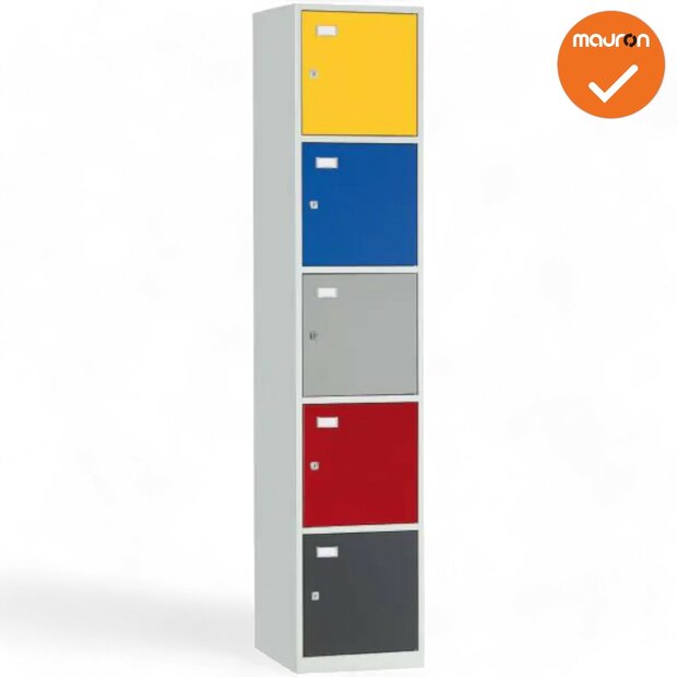Mauforce Kledingkast - 5-deurs - 195x40x45cm - Gekleurd