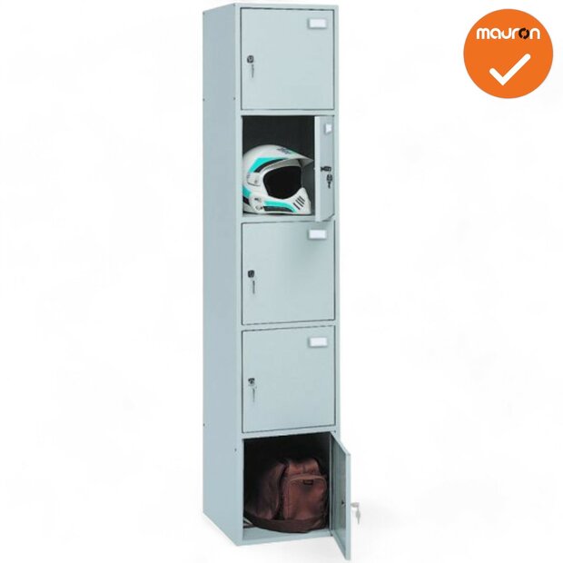 Mauforce Kledingkast - 5-deurs - 195x40x45cm - Zilvergrijs