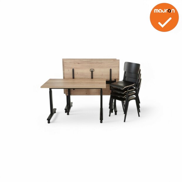 Verrijdbare klaptafel TUBE - Zwart - NIEUW - bladkleur en grootte naar keuze