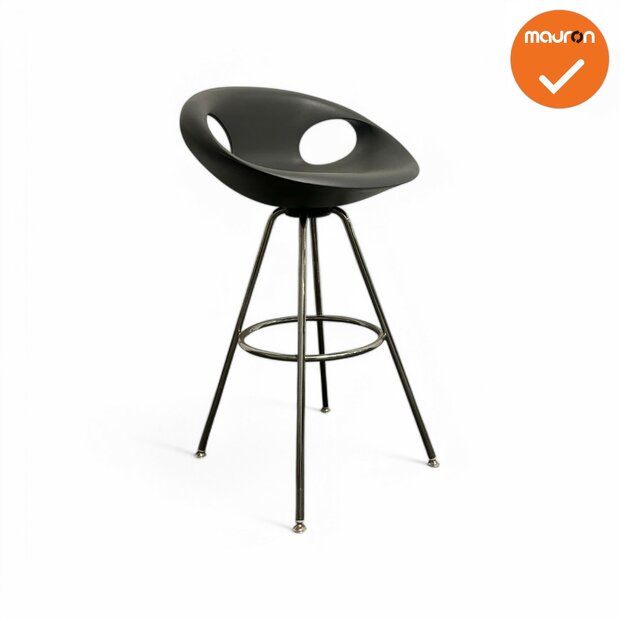 Barkruk - Tonon - Up chair - antraciet - chroom onderstel