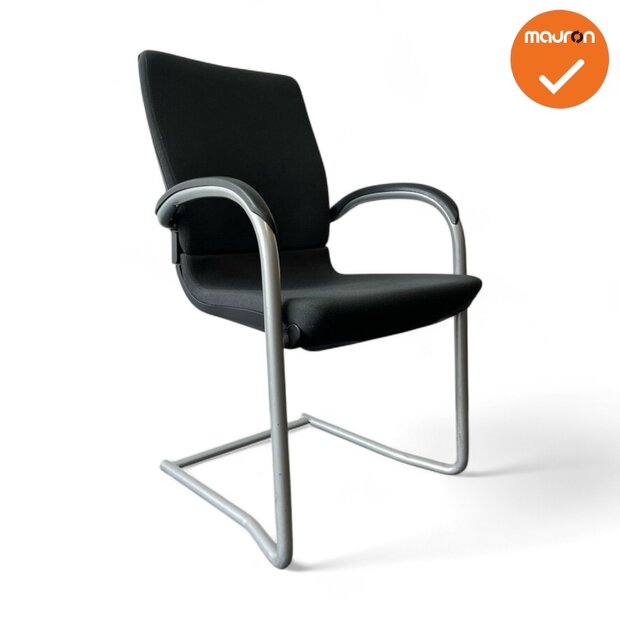 Ahrend 230 vergaderstoel - Zilvergrijs frame - Antracietgrijze stoffering