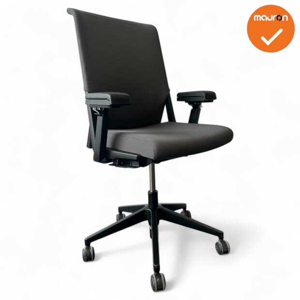 Haworth Comforto 59 - Antracietgrijs gestoffeerd - Zwart voetkruis