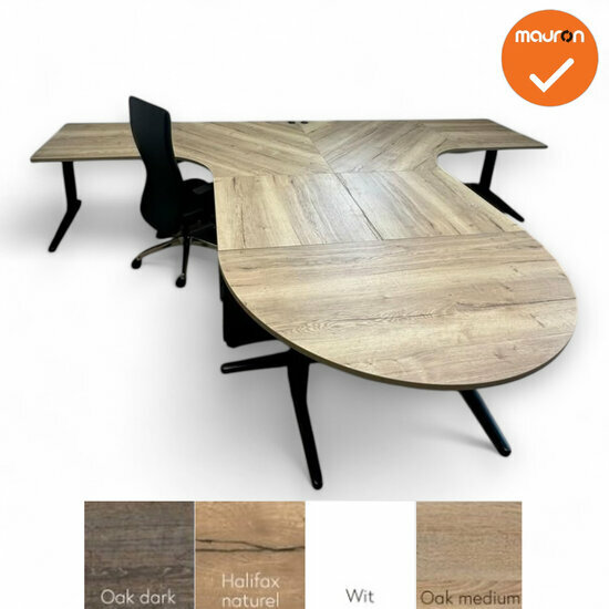 Complete set - Ahrend hoekbureau&#039;s met aanzetstuk - 400x280 - Handmatig verstelbaar