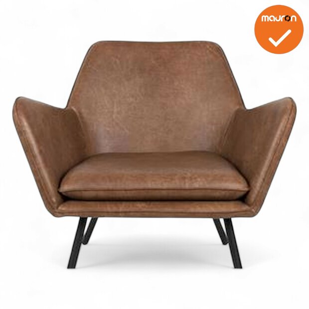 Fauteuil ontvangststoel - Salono van West - bruin