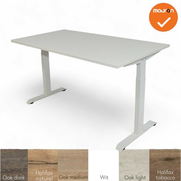 Mauforce Bureau - Handmatig verstelbaar - Wit - Zelf samenstellen
