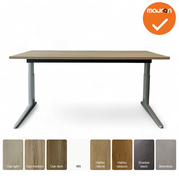 Ahrend Essa bureau &ndash; Slinger verstelbaar &ndash; Nieuw blad &ndash; Zilvergrijs