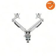 Monitorarm - Inclusief USB - Duo Deluxe - Zilvergrijs