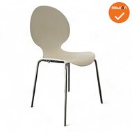 Vergaderstoel Galvano - Wit - Chroom frame - 4 poot