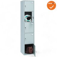 Mauforce Kledingkast - 5-deurs - 195x40x45cm - Zilvergrijs