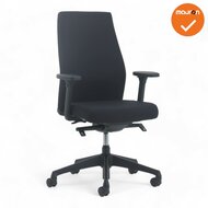 Torino Bureaustoel - NIEUW - Zwarte stoffering - Kleur voetkruis naar keuze