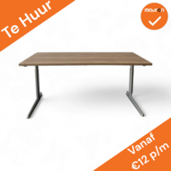 Huren: Ahrend 500 handmatigverstelbaar bureau - zilvergrijs onderstel