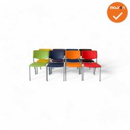Ahrend Vergaderstoel - 460 - grijs onderstel - set van 8 gekleurd kunslederen stoelen