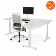 Hoekbureau Tube - Rechte hoek - wit onderstel - wit