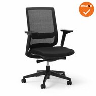 Bureaustoel Square - NIEUW - Zwarte stoffering - zwart voetkruis