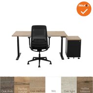 Youp zit-sta bureau - elektrisch verstelbaar - maat en kleur blad naar keuze - zwart onderstel