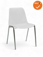 Kantinestoel Maxi - Wit - chroom onderstel