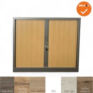 Robberechts roldeurkast - 105x120x45cm - Antraciet met beuken deuren - inclusief 2 sleutels