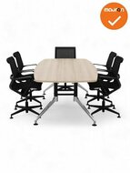 Luxe vergadertafel - bootvormig SIGN - 220x110 cm - Eiken
