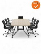 Luxe vergadertafel - bootvormig SIGN - 260x120 cm - Eiken