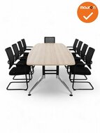 Grote vergadertafel - bootvormig SIGN - 320x120 cm - Eik