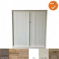 Roldeurkast - Ahrend - 144x120x45cm - Wit met witte kunststof deuren - Topblad naar keuze