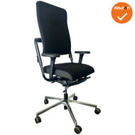 Grahl Xenium Classic bureaustoel - Classic  - refurbished - Zwarte stoffering met grijze zijkant zitting - chroom voetkruis - z