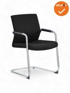 Vergaderstoel Slide - NIEUW - Zwart - Chrome onderstel