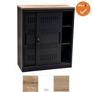 Schuifdeurkast -  Basic - Zwart - 105cm