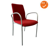 Kusch &amp; Co Ona Plaza - Vergaderstoel Rood Gestoffeerd - Vierpoots Onderstel