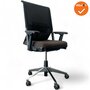 Haworth Comforto 59 - Bruine stoffering - gepolijst aluminium voetkruis