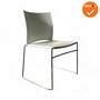 Vergaderstoel FP S450 - Wit leer - Chroom frame