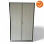 Ahrend Roldeurkast - 195x120x45 - Zilvergrijs - Wit beige deuren