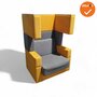 Akoestische design Fauteuil - Oranje / grijs - refurbished