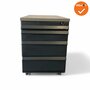 Ladeblok - 57x42x76cm - Zwart - 4 lades - kunststof front - topblad naar keuze