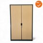 Roldeurkast - Basic - 195x120x45cm - Antraciet met beuken deuren