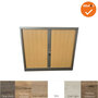 Robberechts roldeurkast - 105x120x45cm - Antraciet met beuken deuren - inclusief 2 sleutels