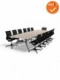 Grote vergadertafel - bootvormig SIGN - 440x140 cm -  Cognac Walnoten
