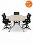 Luxe vergadertafel - bootvormig SIGN - 220x110 cm - Eiken