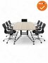 Luxe vergadertafel - bootvormig SIGN - 260x120 cm - Eiken